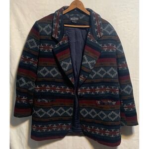 Braetan Southwestern Geometric Wool Blend Jacket Coat Aztec Yellowstone Womens L
